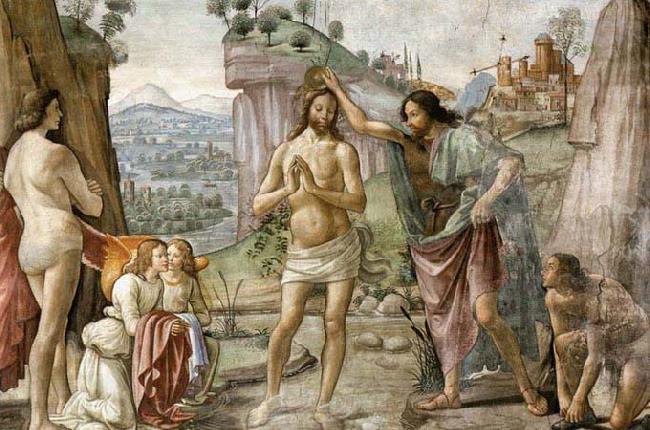 GHIRLANDAIO, Domenico Detail of Baptism of Christ China oil painting art